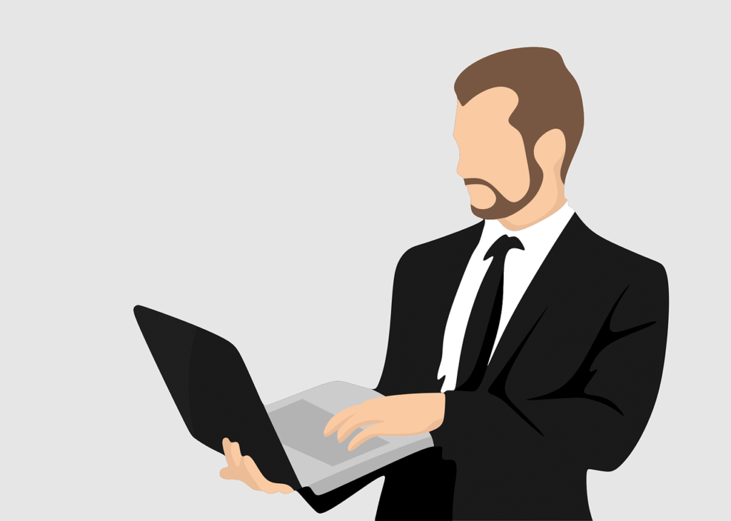 Man looking at laptop